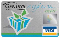 Genisys Credit Union VISA gift cards