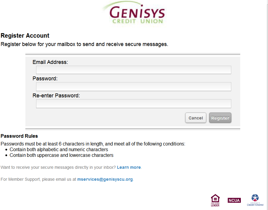 Register an account at Genisys Credit Union