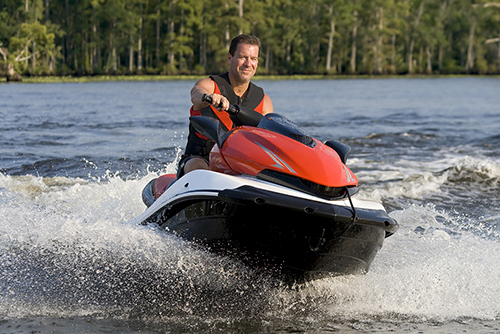 man driving a personal watercraft