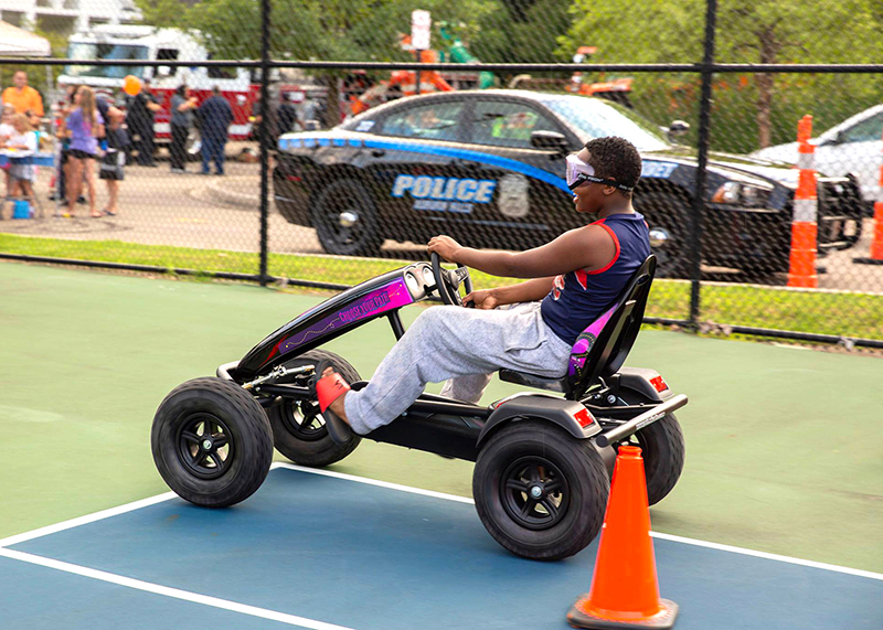 Person driving go-kart