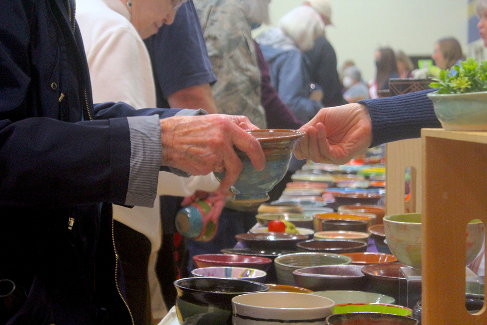 Volunteers helping at Empty Bowls event