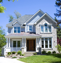 Exterior view of two-story house