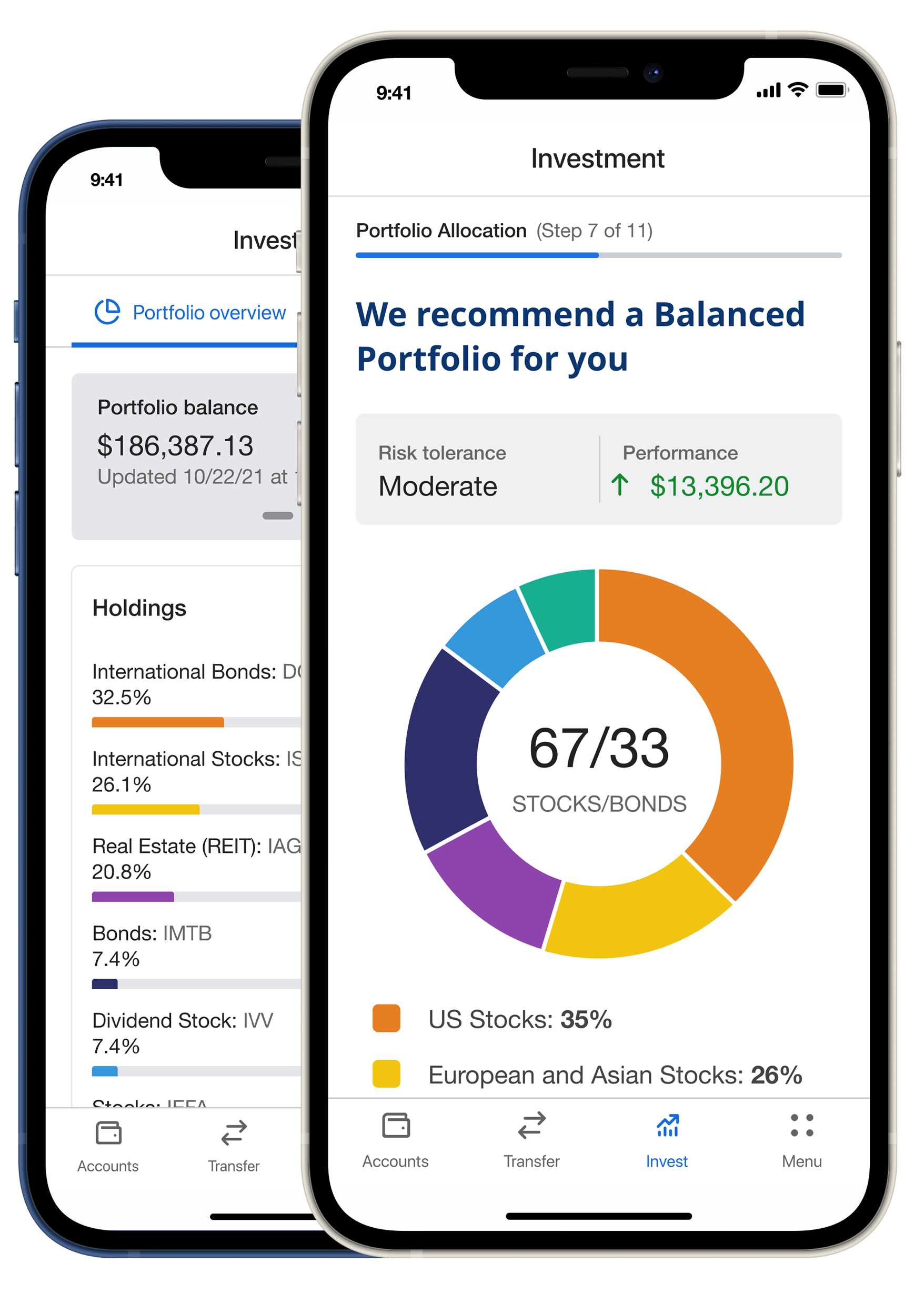 screenshot of EasyVest overview screen