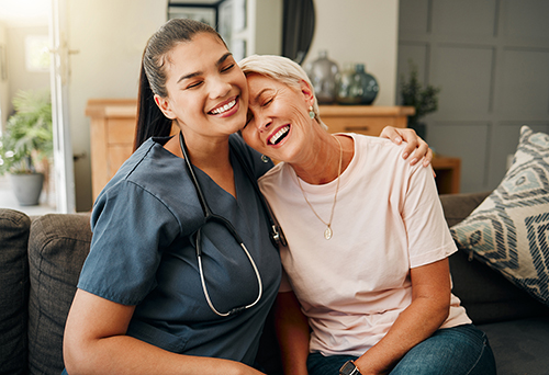 doctor hugging patient