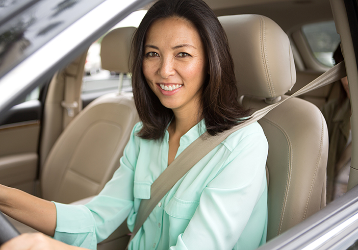 woman in car
