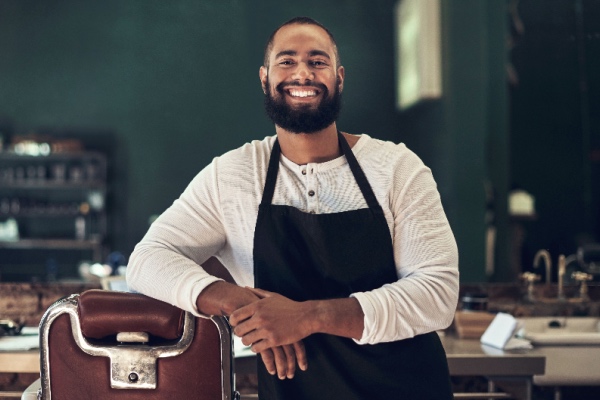 Man standing in barber shop