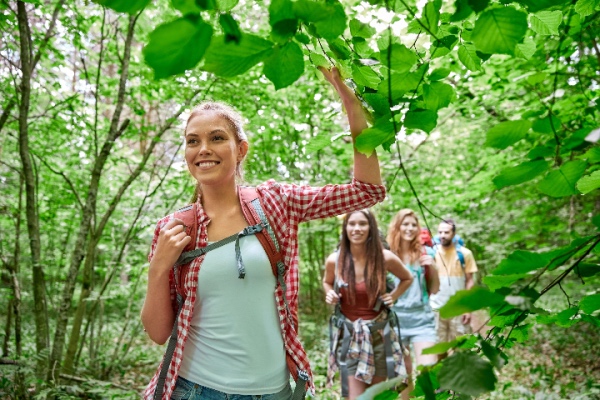 Friends hiking