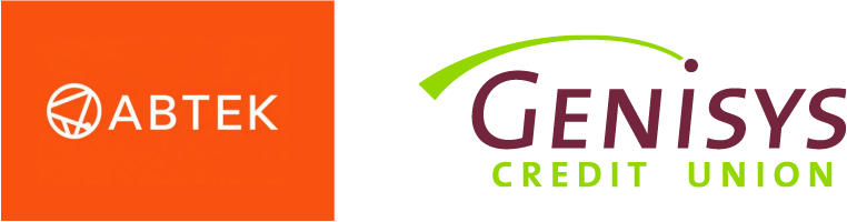 Abtek logo and Genisys Credit Union logo