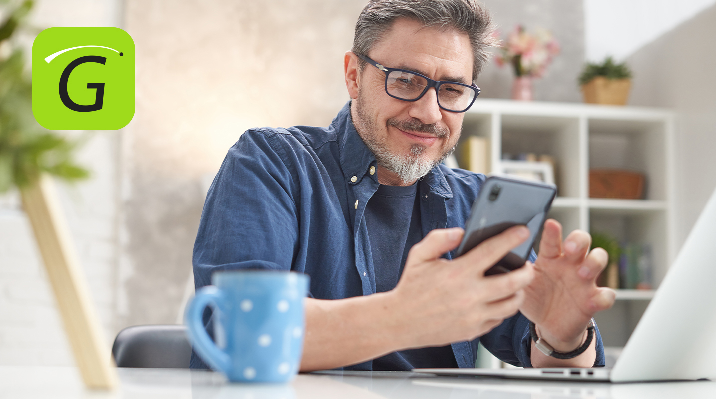Man looking at phone