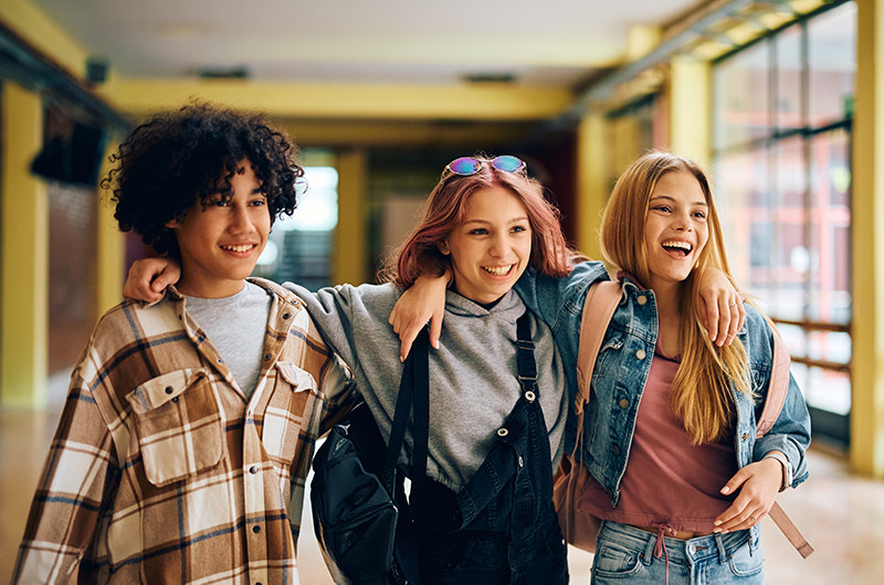 Group of kids at school