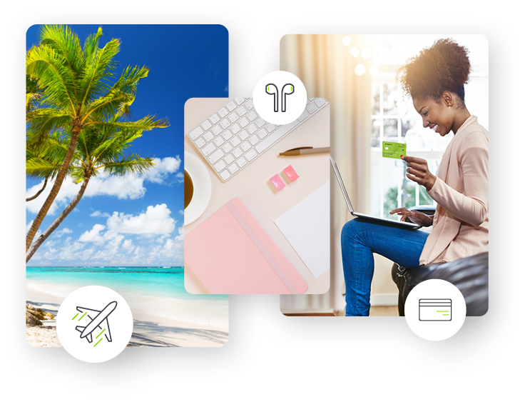 travel, merchandise, and gift cards concept