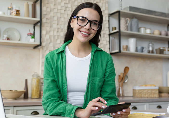 Woman smiling