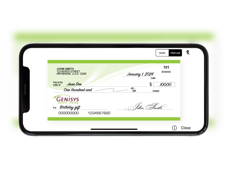 graphic of mobile deposit feature