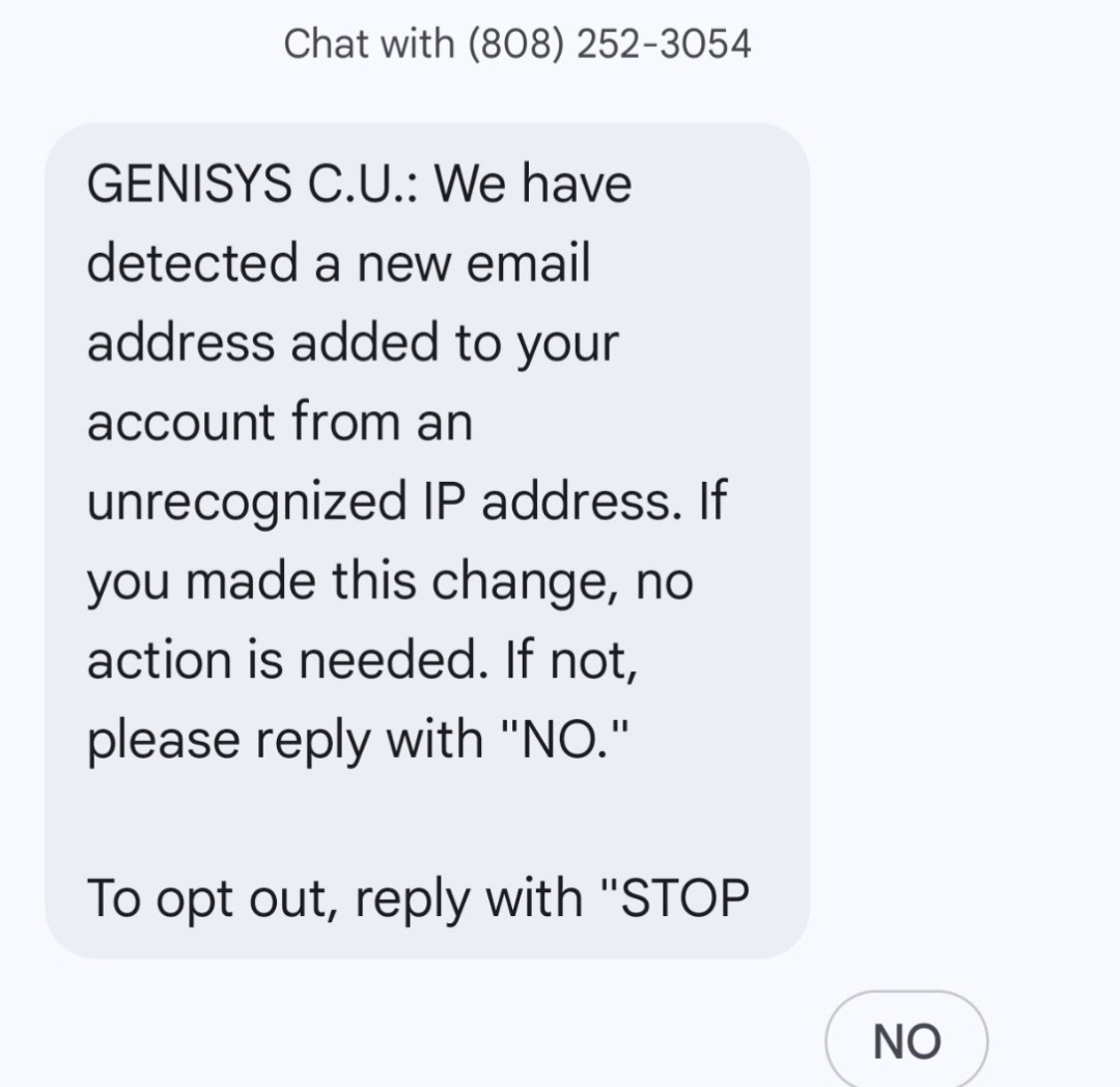 image of fake text scam