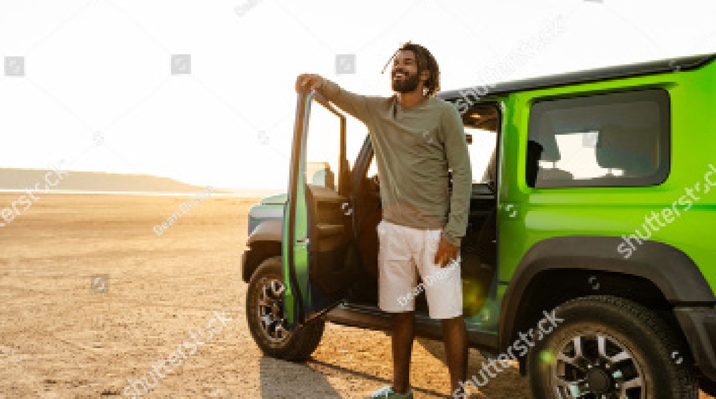 man with jeep